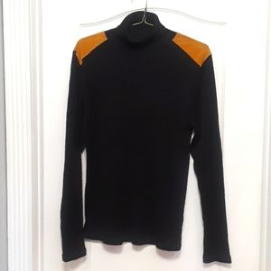 Men's turtleneck with faux suede